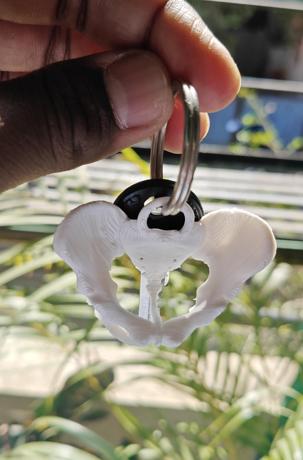 Anatomical Pelvis Keychain | 50mm Skeleton Accessory | OB-GYN & Midwife Gift | Detailed Miniature Osteology Model