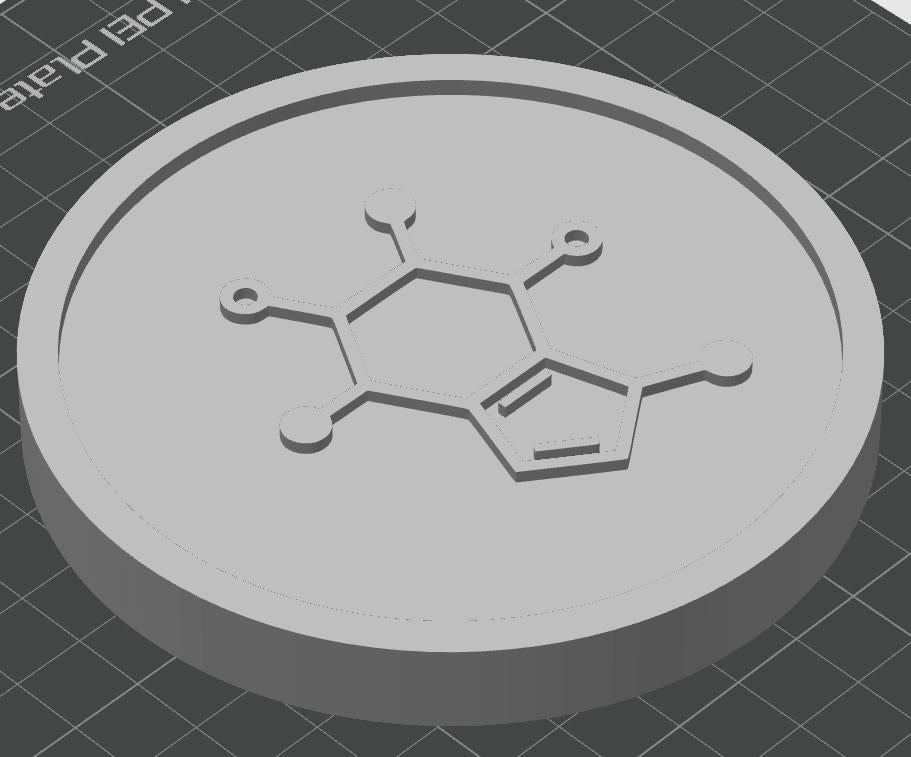 Caffiene Molecule Coaster Set | Pack of 5 | Engineers and Chemistry Professional Gifts