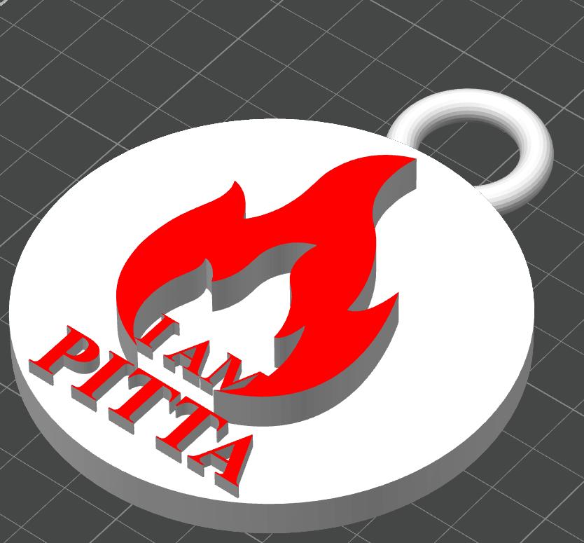 Custom Pitta Keychain | Personalized Ayurveda Accessory | 3D Printed Wellness ID Wearable