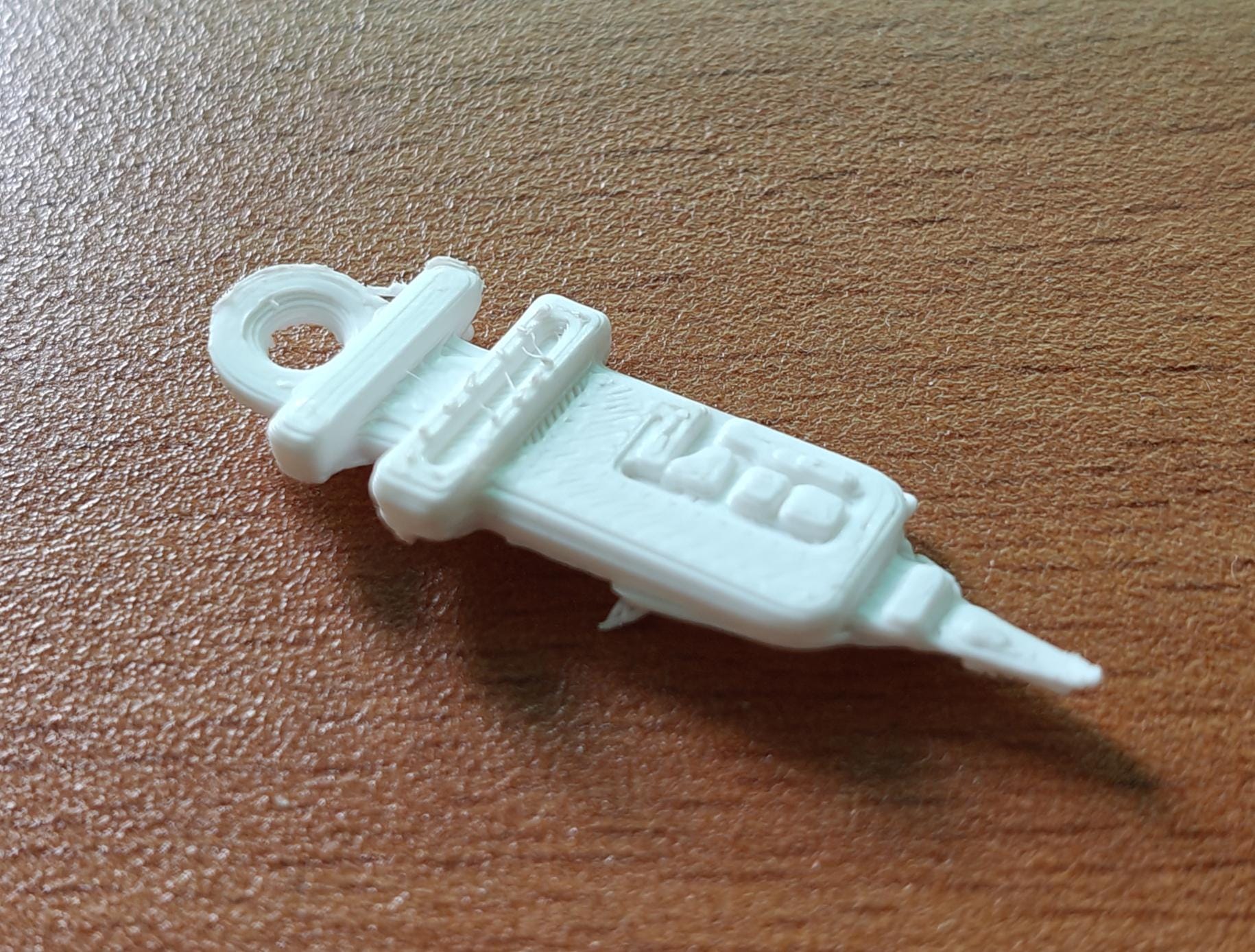 Flat Syringe Keychain | Medical PLA Accessory, Healthcare Gift
