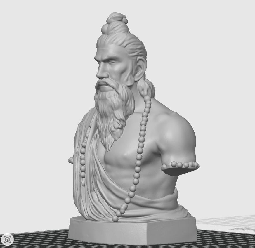 Sushruta Bust Statue – Father of Surgery, Indian Physician Sculpture (PLA+ Print)