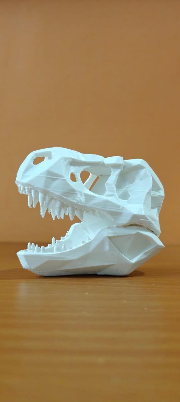 Geometric T-Rex Skull | Low Poly Dinosaur Art | Prehistoric Desk Decor | Modern T-Rex Fossil Sculpture