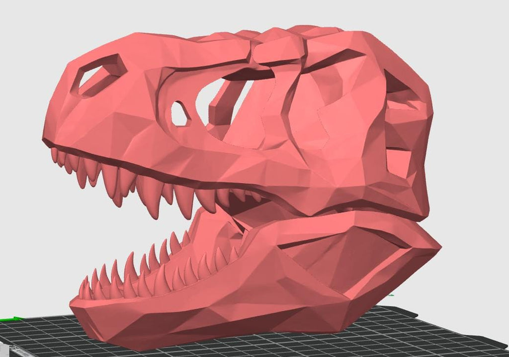 Geometric T-Rex Skull | Low Poly Dinosaur Art | Prehistoric Desk Decor | Modern T-Rex Fossil Sculpture