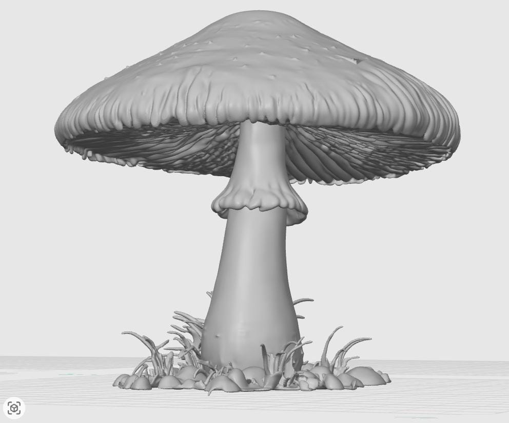100mm Parasol Mushroom Sculpture | Macrolepiota procera Fungal Model, Mycology Gift