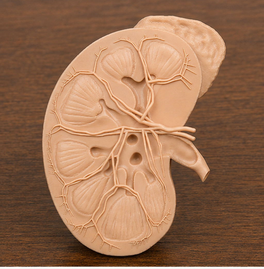 Anatomical Cross-Sectional Human Kidney Model | 3D Printed Renal Pathology Display | Nephrology & Urology Consultation Prop | 175mm or 245mm